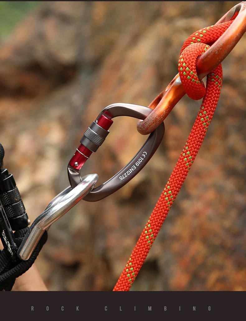 image-Outdoor Professional Rock Climbing Main Lock Carabiner Small D-shaped Main Lock Outdoor Quick-hanging Buckle Safety Buckle Rock Climbing Equipment