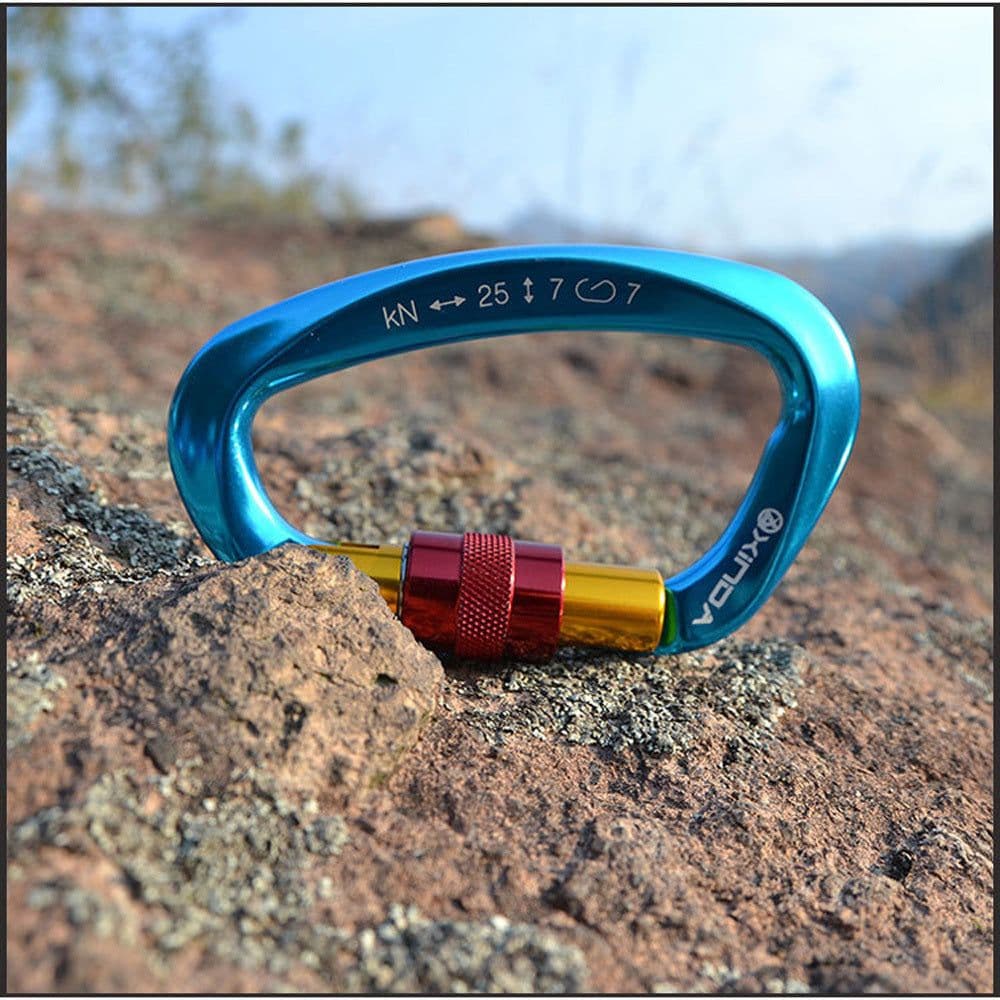 image-Outdoor Professional Rock Climbing Main Lock Carabiner Small D-shaped Main Lock Outdoor Quick-hanging Buckle Safety Buckle Rock Climbing Equipment