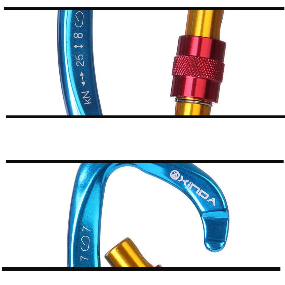 image-Outdoor Professional Rock Climbing Main Lock Carabiner Small D-shaped Main Lock Outdoor Quick-hanging Buckle Safety Buckle Rock Climbing Equipment