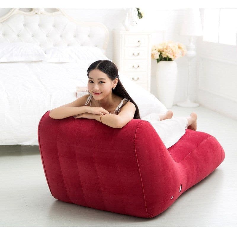 image-Flocking Inflatable Lazy Sofa Inflatable Adult Sofa Recliner