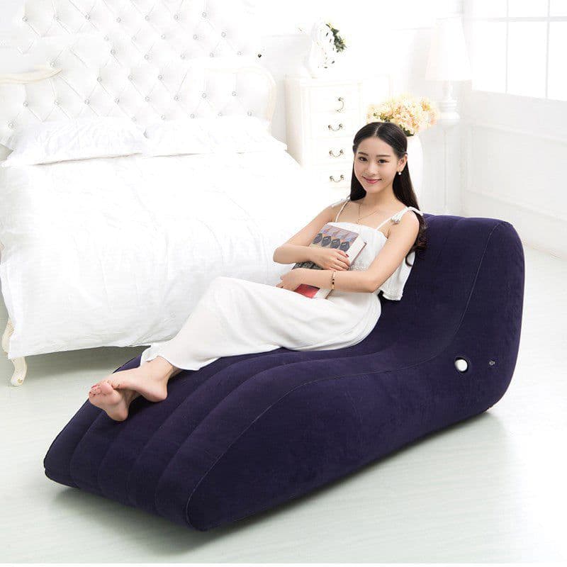 image-Flocking Inflatable Lazy Sofa Inflatable Adult Sofa Recliner