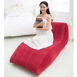 image-Flocking Inflatable Lazy Sofa Inflatable Adult Sofa Recliner
