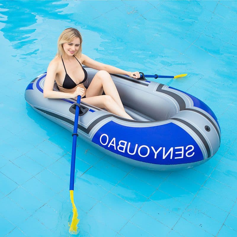 image-Single Boat Double Inflatable Boat Kayak PVC Boat Hovercraft Fishing Boat