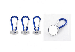 image-Blue Plastic Edging Magnetic Carabiner Tool Buckle Connected With Magnetic Ring