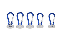 image-Blue Plastic Edging Magnetic Carabiner Tool Buckle Connected With Magnetic Ring