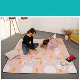 image-Machine Washable Floor Mat Waterproof Padded Ultrasonic Mat Picnic Cloth
