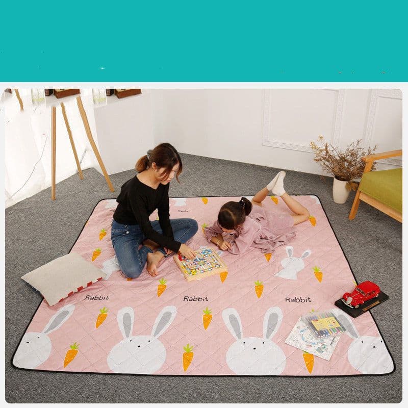 image-Machine Washable Floor Mat Waterproof Padded Ultrasonic Mat Picnic Cloth