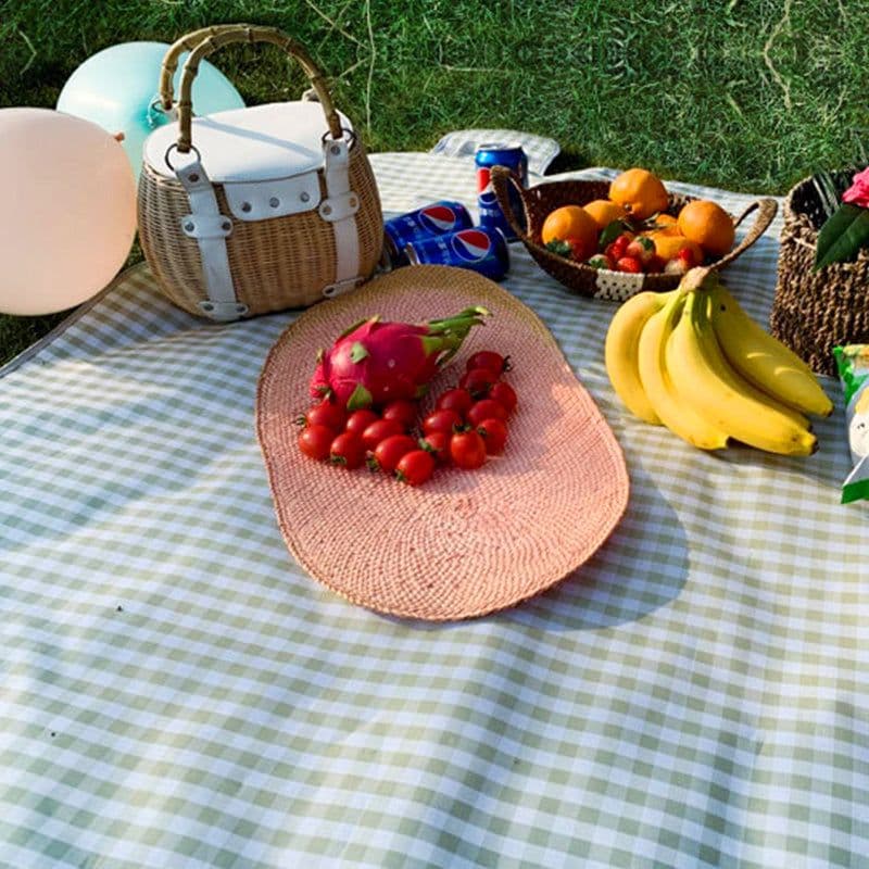 image-Thickened Waterproof Lawn Net Red Portable Foldable Lattice Moisture-proof Mat