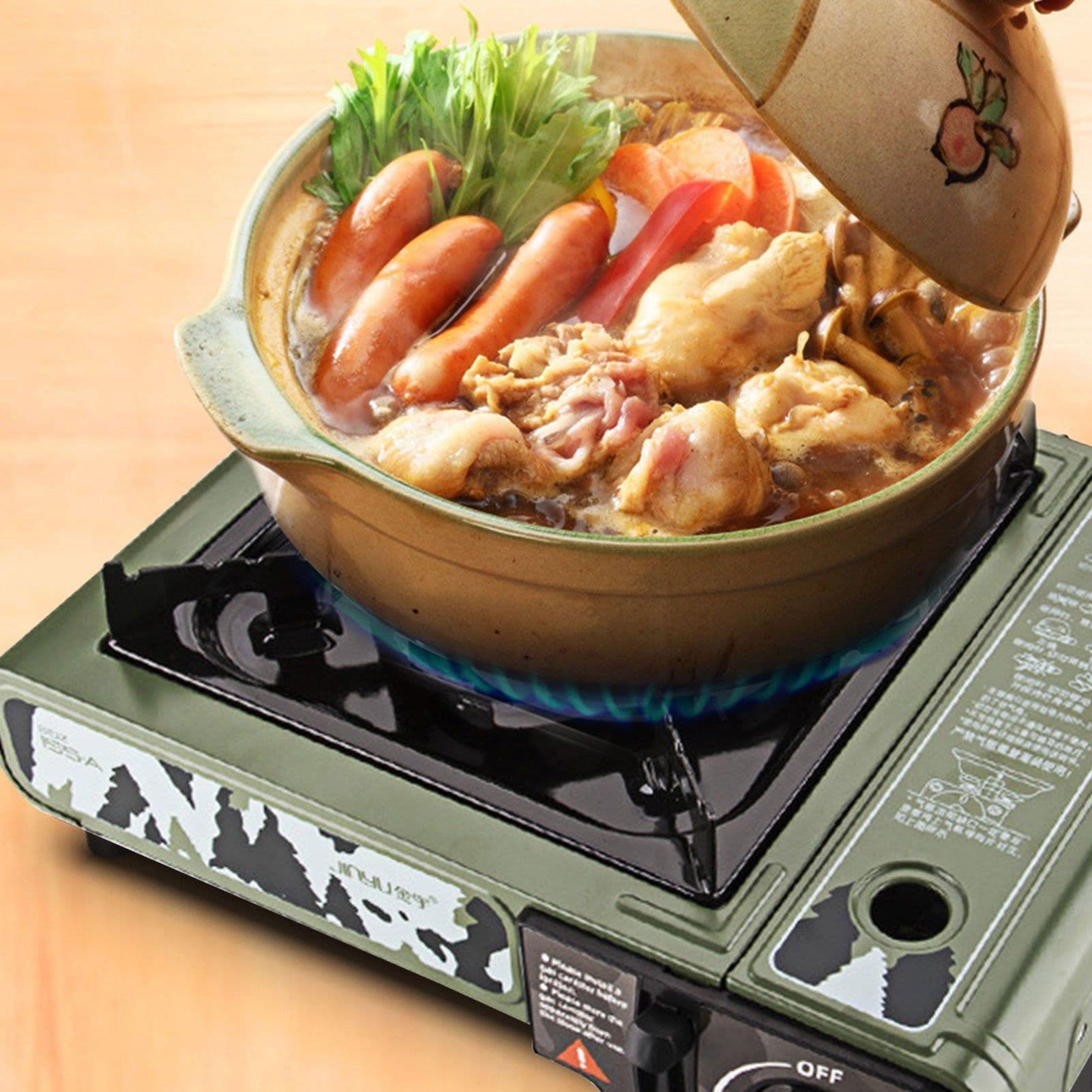 image-Portable Gas Stove With Map Hot Pot Waska Fuel Tank Barbecue Outdoor Camping Stove