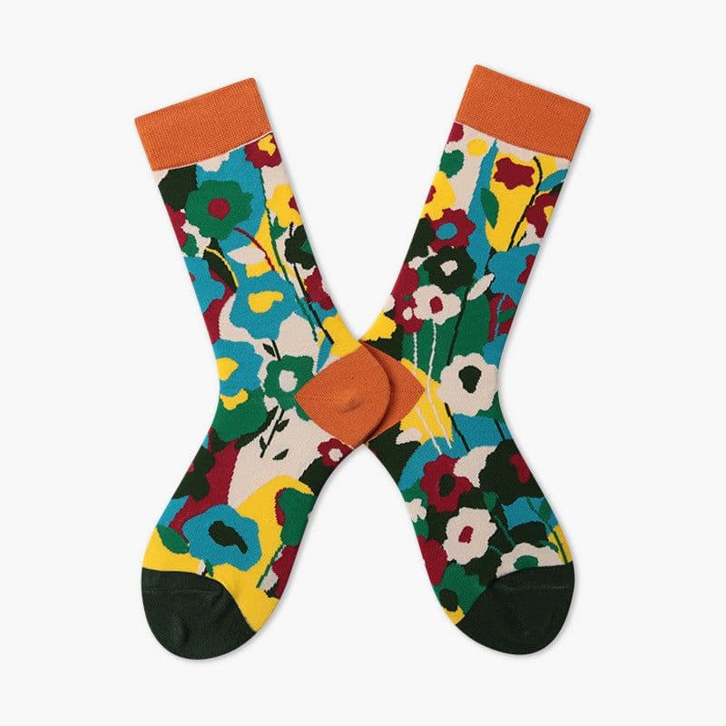 image-New French Head Couple In Tube Jacquard Cartoon Socks