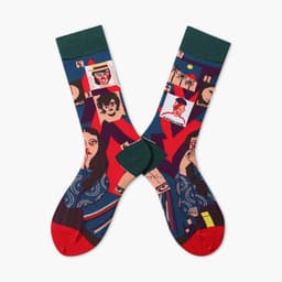 image-New French Head Couple In Tube Jacquard Cartoon Socks