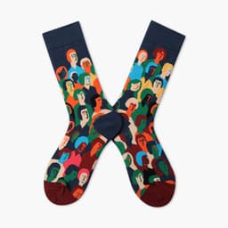 image-New French Head Couple In Tube Jacquard Cartoon Socks
