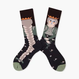 image-New French Head Couple In Tube Jacquard Cartoon Socks