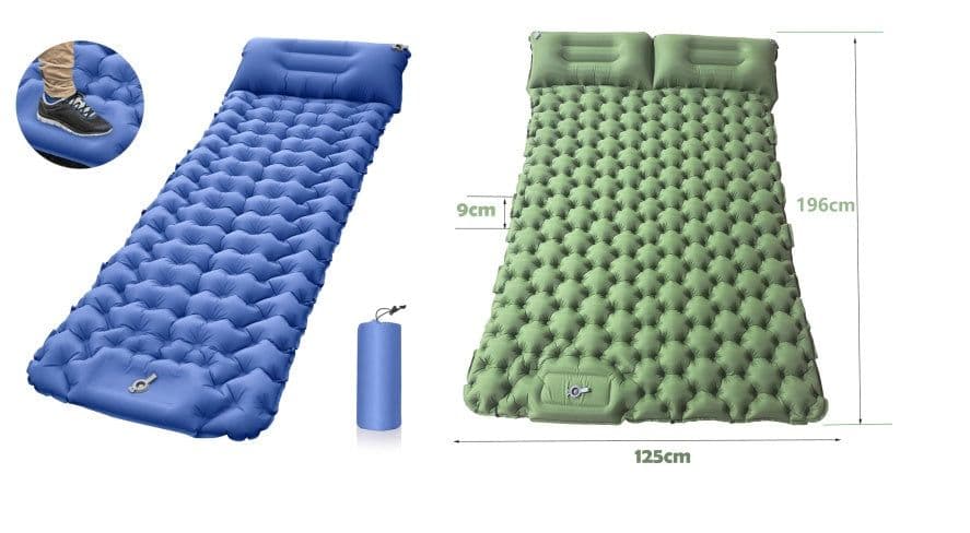 image-Outdoor Camping Travel Portable Inflatable Cushion Built-in Foot Inflatable