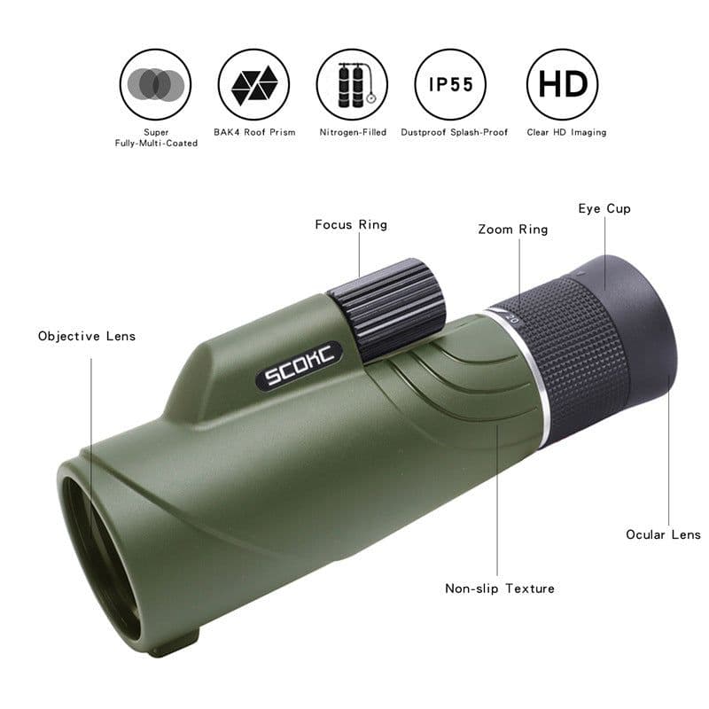 image-BAK4 Prism Monocular Zoom Telescope