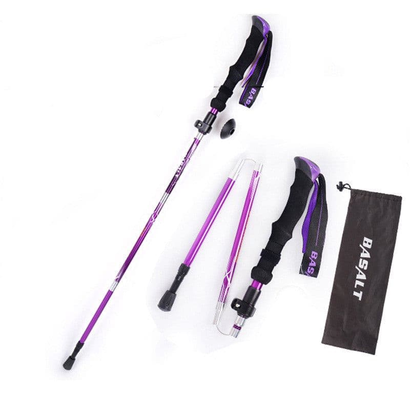 image-Besot Folding Trekking Stick Five-section Aluminum Alloy Outer Lock Trekking Stick