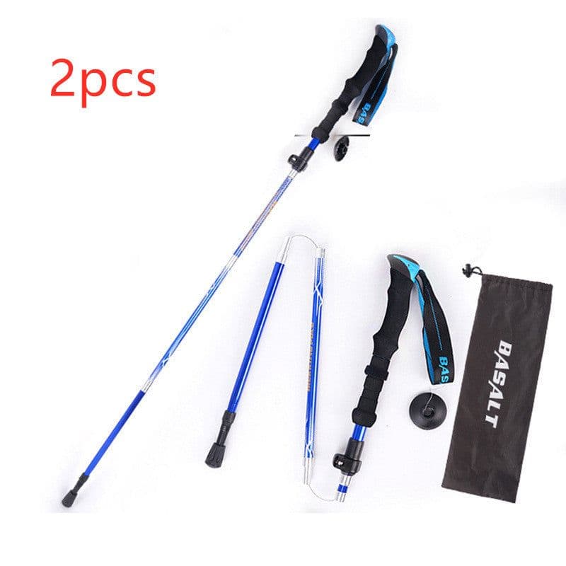 image-Besot Folding Trekking Stick Five-section Aluminum Alloy Outer Lock Trekking Stick