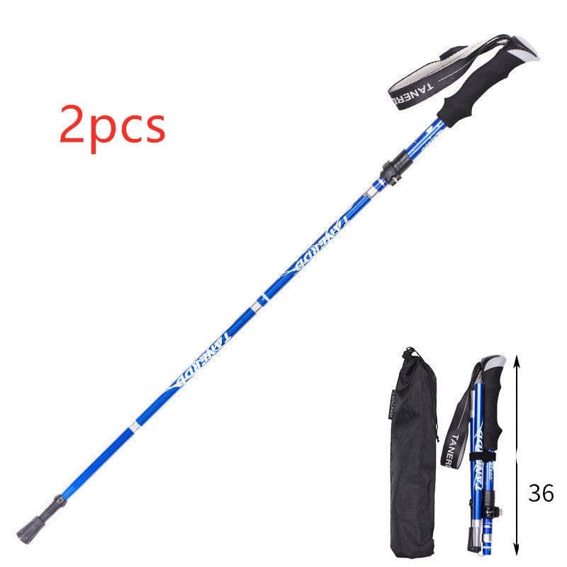 image-Folding Stick Trekking Straight Handle Stick Ultra-light And Ultra-short Retractable Can Be Put In The Bag