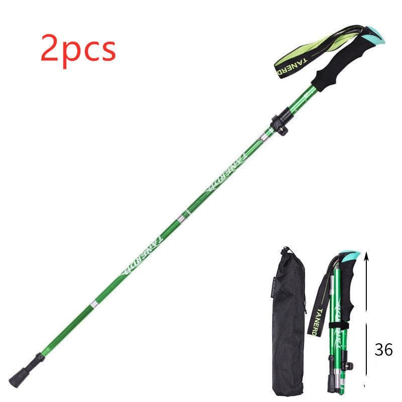 image-Folding Stick Trekking Straight Handle Stick Ultra-light And Ultra-short Retractable Can Be Put In The Bag