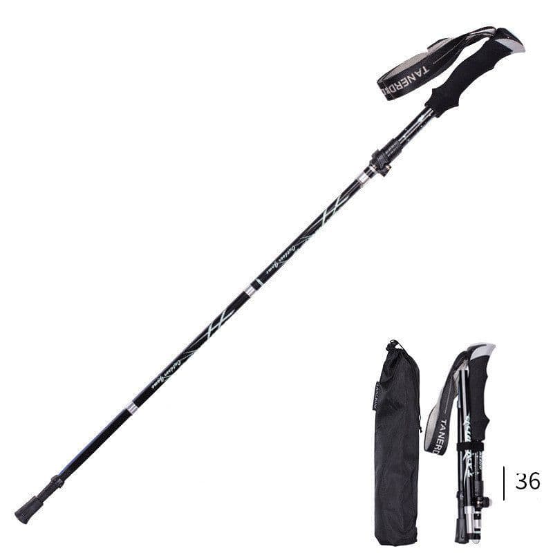 image-Folding Stick Trekking Straight Handle Stick Ultra-light And Ultra-short Retractable Can Be Put In The Bag