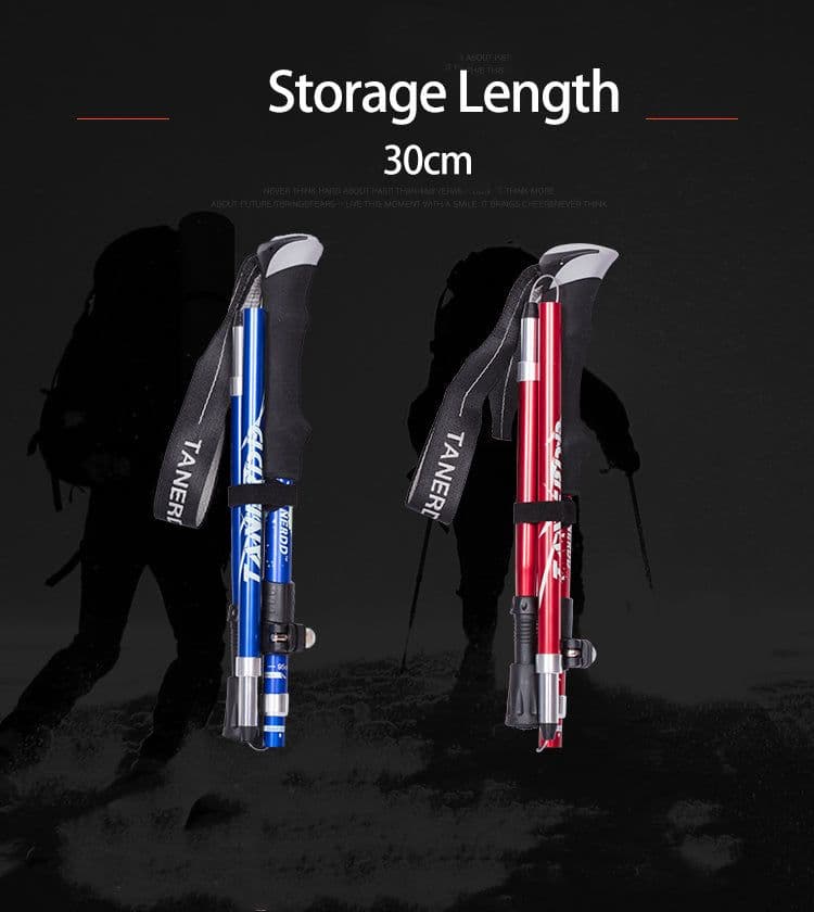 image-Folding Stick Trekking Straight Handle Stick Ultra-light And Ultra-short Retractable Can Be Put In The Bag