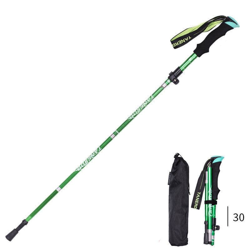 image-Folding Stick Trekking Straight Handle Stick Ultra-light And Ultra-short Retractable Can Be Put In The Bag