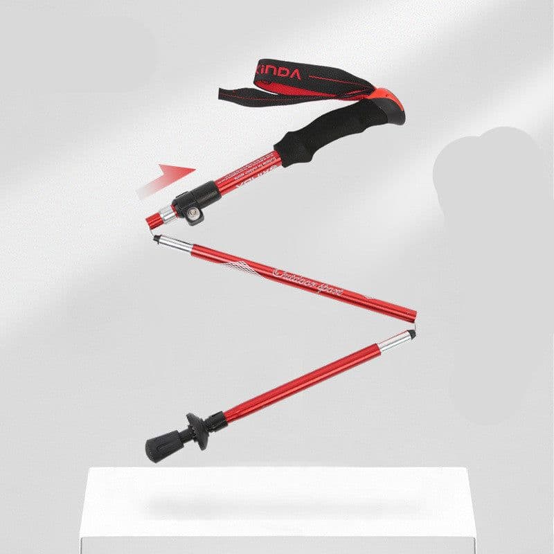 image-Outdoor Folding Ultra-light Aluminum Alloy Trekking Pole