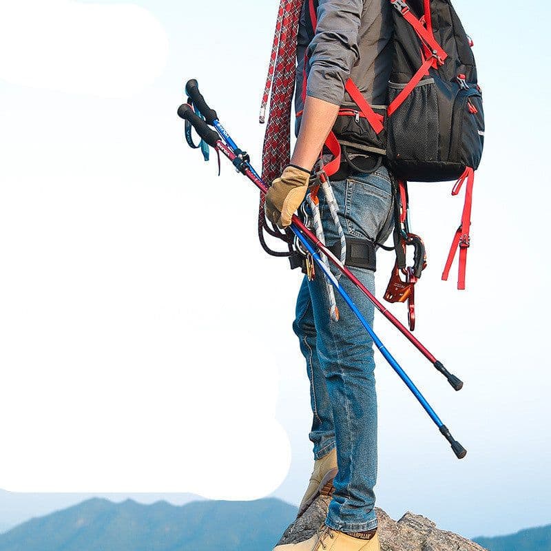 image-Outdoor Folding Ultra-light Aluminum Alloy Trekking Pole