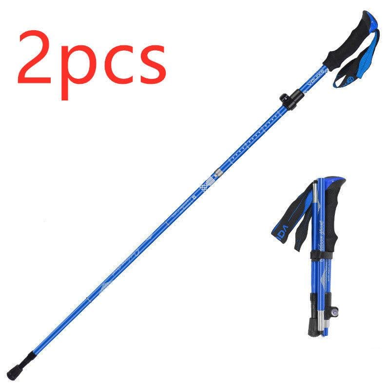 image-Outdoor Folding Ultra-light Aluminum Alloy Trekking Pole