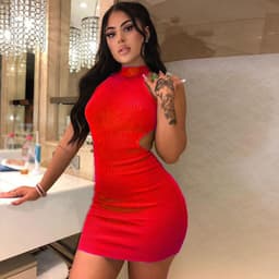 image-Women's High Neck Hollow Wrapped Breastless Back Mid Waist Pack Hip Dress