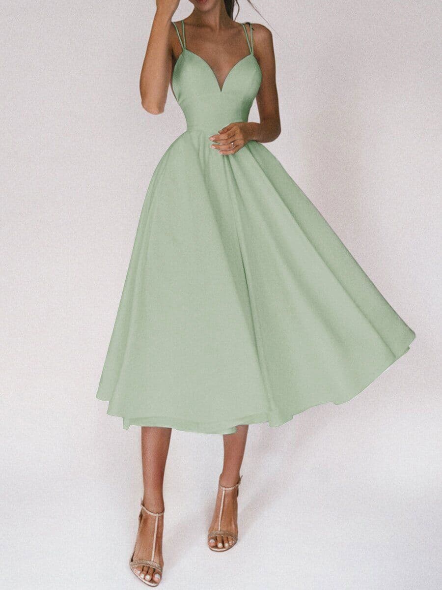 image-Sexy V-neck Suspender Dress Summer Fashion A-Line Long Dresses For Women