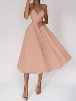 image-Sexy V-neck Suspender Dress Summer Fashion A-Line Long Dresses For Women