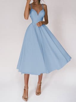 image-Sexy V-neck Suspender Dress Summer Fashion A-Line Long Dresses For Women