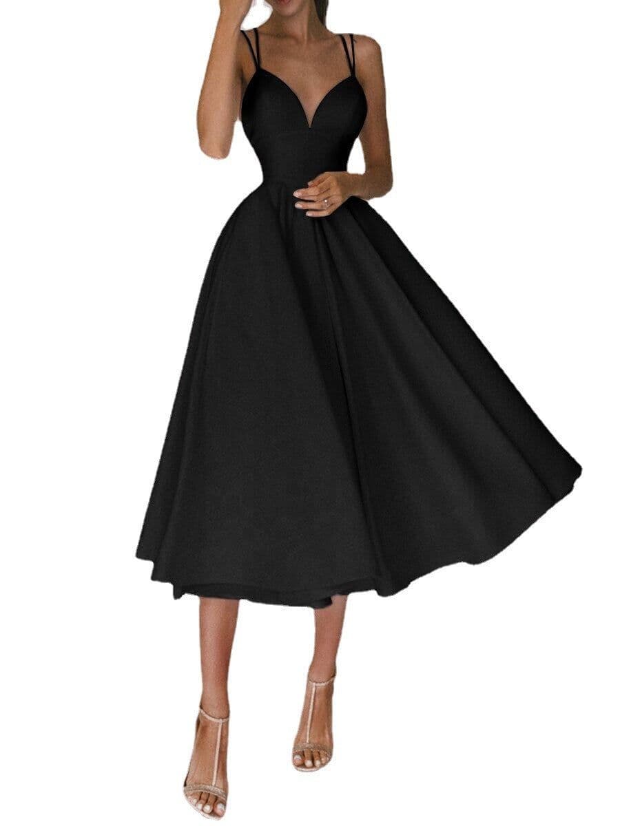 image-Sexy V-neck Suspender Dress Summer Fashion A-Line Long Dresses For Women