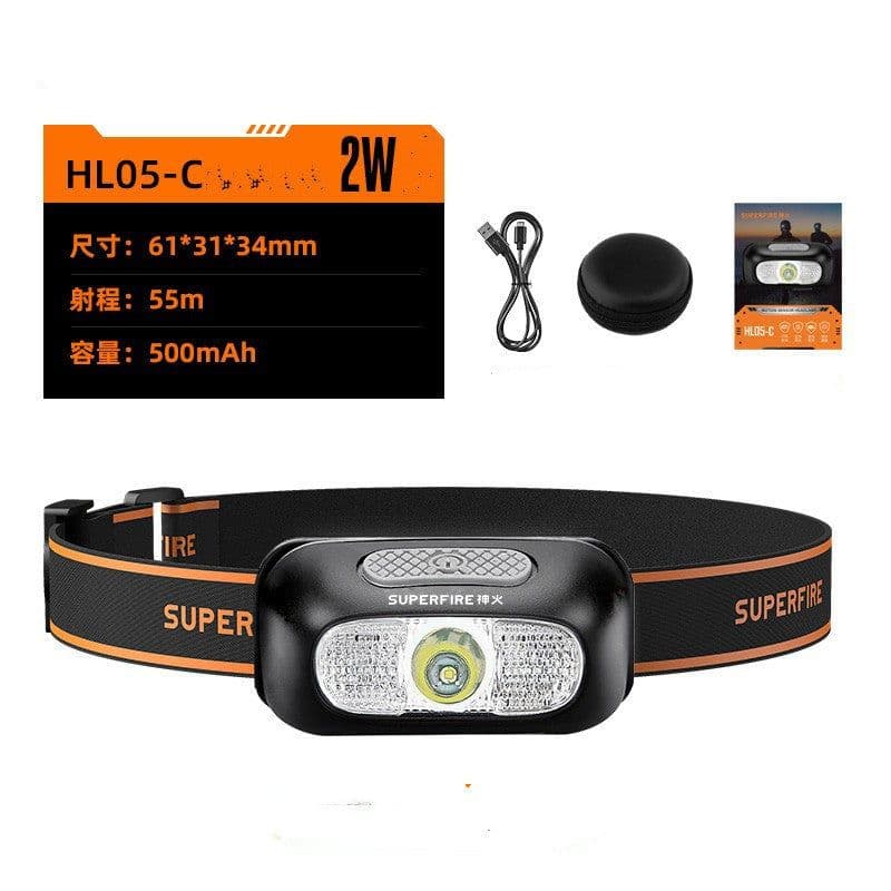 image-Mini-lampe Frontale LED Rechargeable USB Avec Capteur De Mouvement