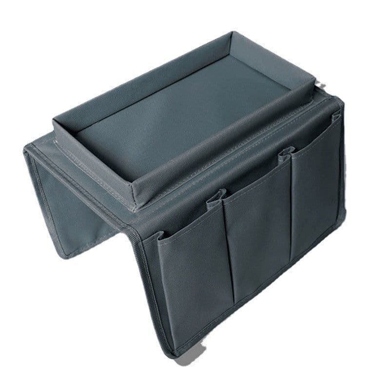 image-Living Room Lazy Sofa Handrail Storage Hanging Bag Foldable Sundries Snack Mobile Phone Water Cup Rack Tray