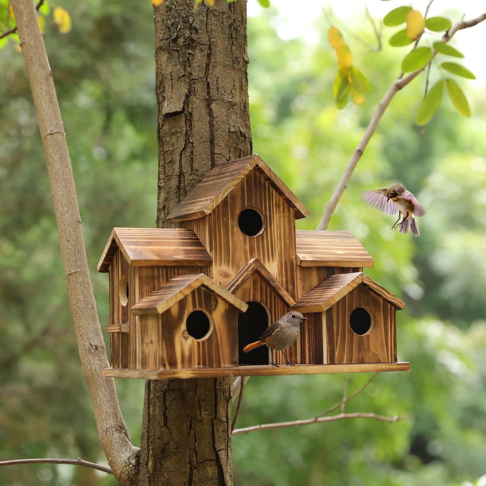 image-Wooden Bird Nest Creative Pastoral Outdoor Ornament