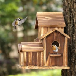 image-Wooden Bird Nest Creative Pastoral Outdoor Ornament