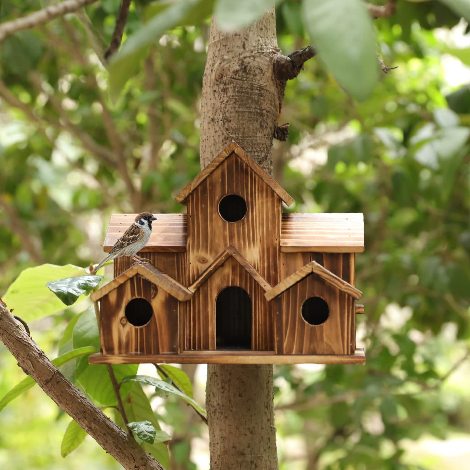 image-Wooden Bird Nest Creative Pastoral Outdoor Ornament