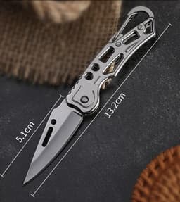 image-Outdoor Folding Portable Stainless Steel Self-defense Mini Key Knife