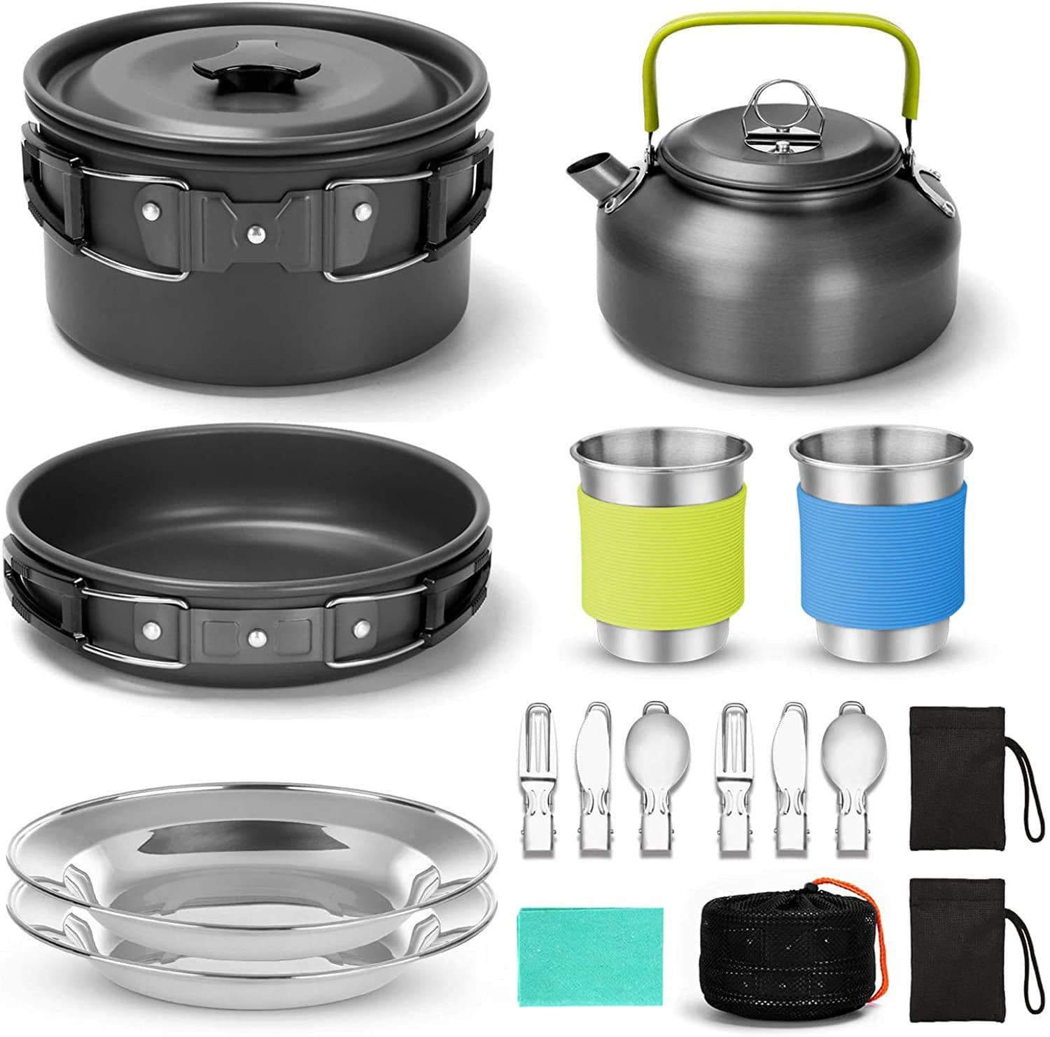 image-Camping Cooker Outdoor Teapot Combination Picnic Pot Set