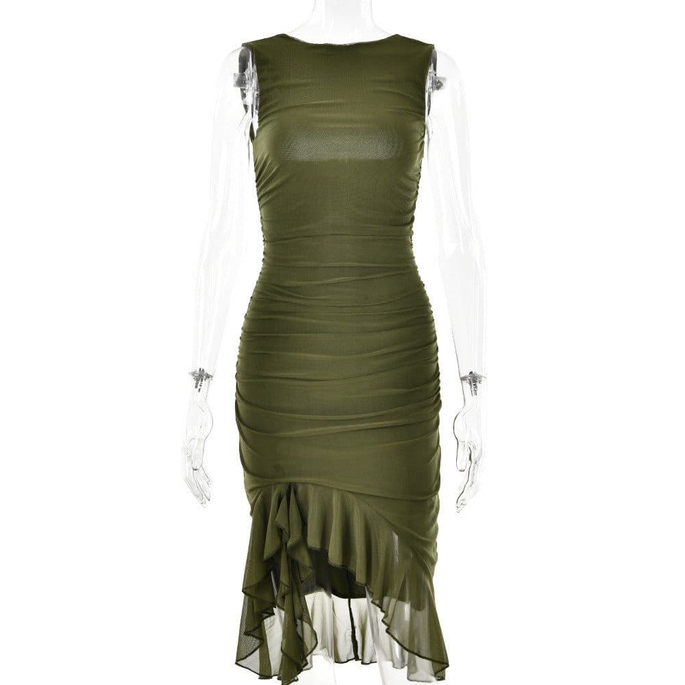 image-Summer Slim Skinny Sleeveless Dress For Women Fashion Party Club Dresses