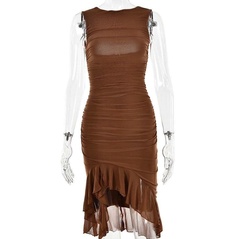 image-Summer Slim Skinny Sleeveless Dress For Women Fashion Party Club Dresses