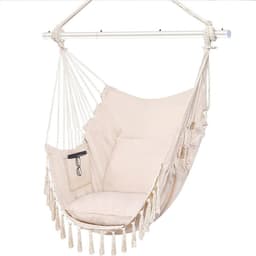 image-Folding Reinforced Iron Pipe Outdoor Hammock Anti-rollover Bedroom Swing Hanging Chair