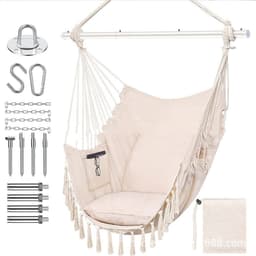 image-Folding Reinforced Iron Pipe Outdoor Hammock Anti-rollover Bedroom Swing Hanging Chair