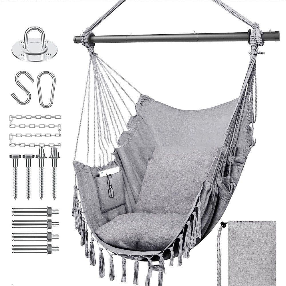 image-Folding Reinforced Iron Pipe Outdoor Hammock Anti-rollover Bedroom Swing Hanging Chair
