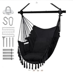 image-Folding Reinforced Iron Pipe Outdoor Hammock Anti-rollover Bedroom Swing Hanging Chair