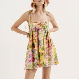 image-Y2K Flowers Print Suspender Dress Summer Fashion Ruffled Holiday Beach Short Dresses Womens Clothing