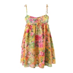 image-Y2K Flowers Print Suspender Dress Summer Fashion Ruffled Holiday Beach Short Dresses Womens Clothing