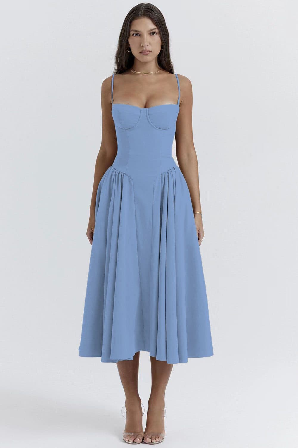 image-Suspender Dress Summer Elegant Low-cut Slim Backless Sling Dress For Women Clothing Party Evening